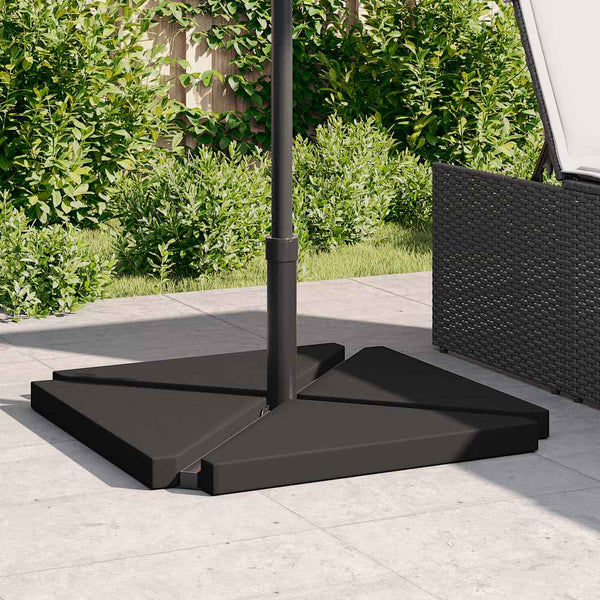 vidaXL Umbrella Base Weights 4 pcs Black Granite Triangular 14 kg