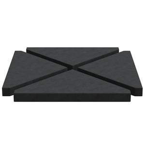 vidaXL Umbrella Base Weights 4 pcs Black Granite Triangular 14 kg