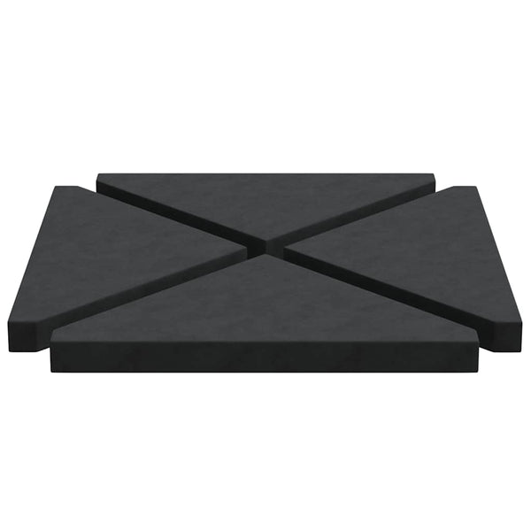 vidaXL Umbrella Base Weights 4 pcs Black Granite Triangular 14 kg
