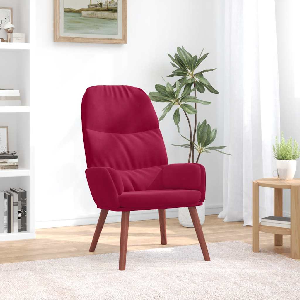 vidaXL Recliner Wine Red Velvet