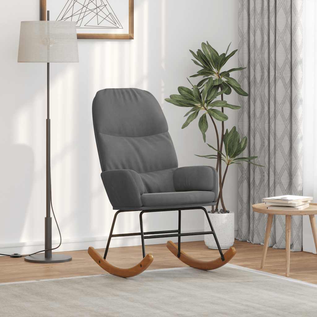 vidaXL Rocking Chair Dark Grey Velvet