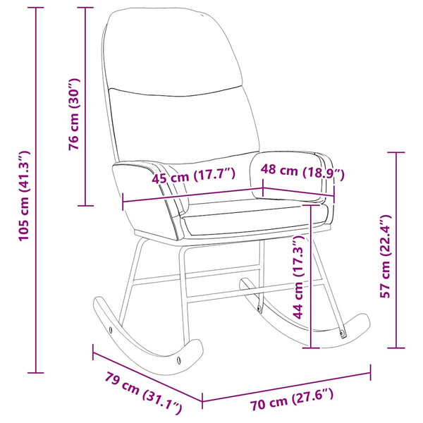 vidaXL Rocking Chair Dark Green Velvet