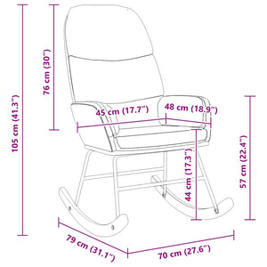 vidaXL Rocking Chair Black Velvet