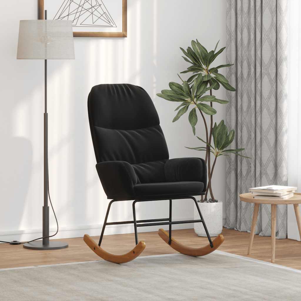 vidaXL Rocking Chair Black Velvet