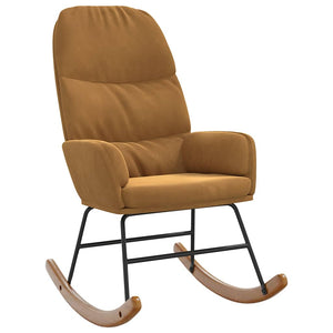 vidaXL Rocking Chair Brown Velvet