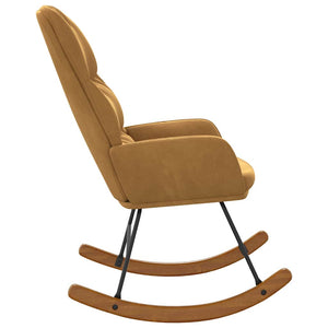vidaXL Rocking Chair Brown Velvet
