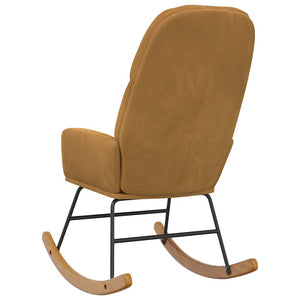 vidaXL Rocking Chair Brown Velvet