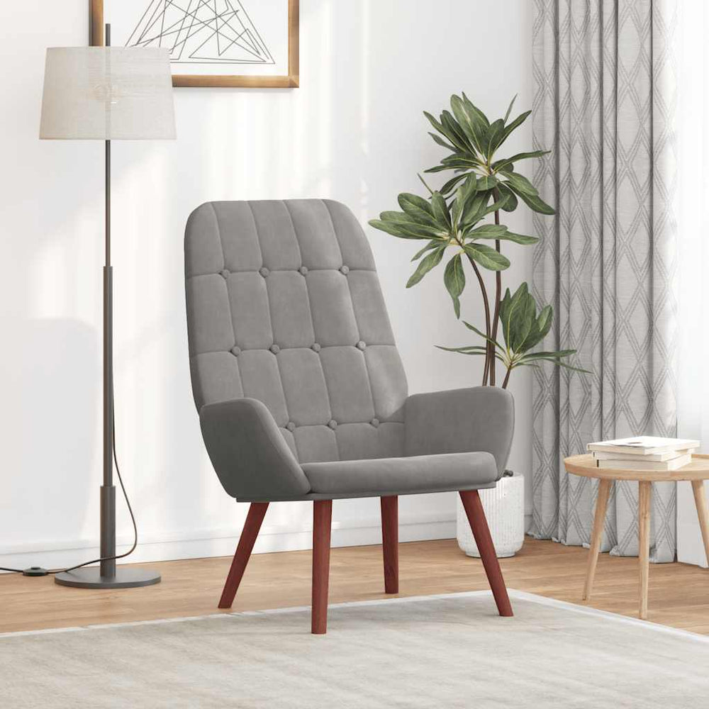 vidaXL Recliner Light Grey Velvet