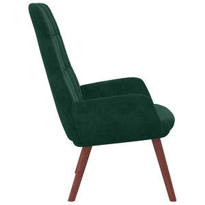 vidaXL Recliner Dark Green Velvet