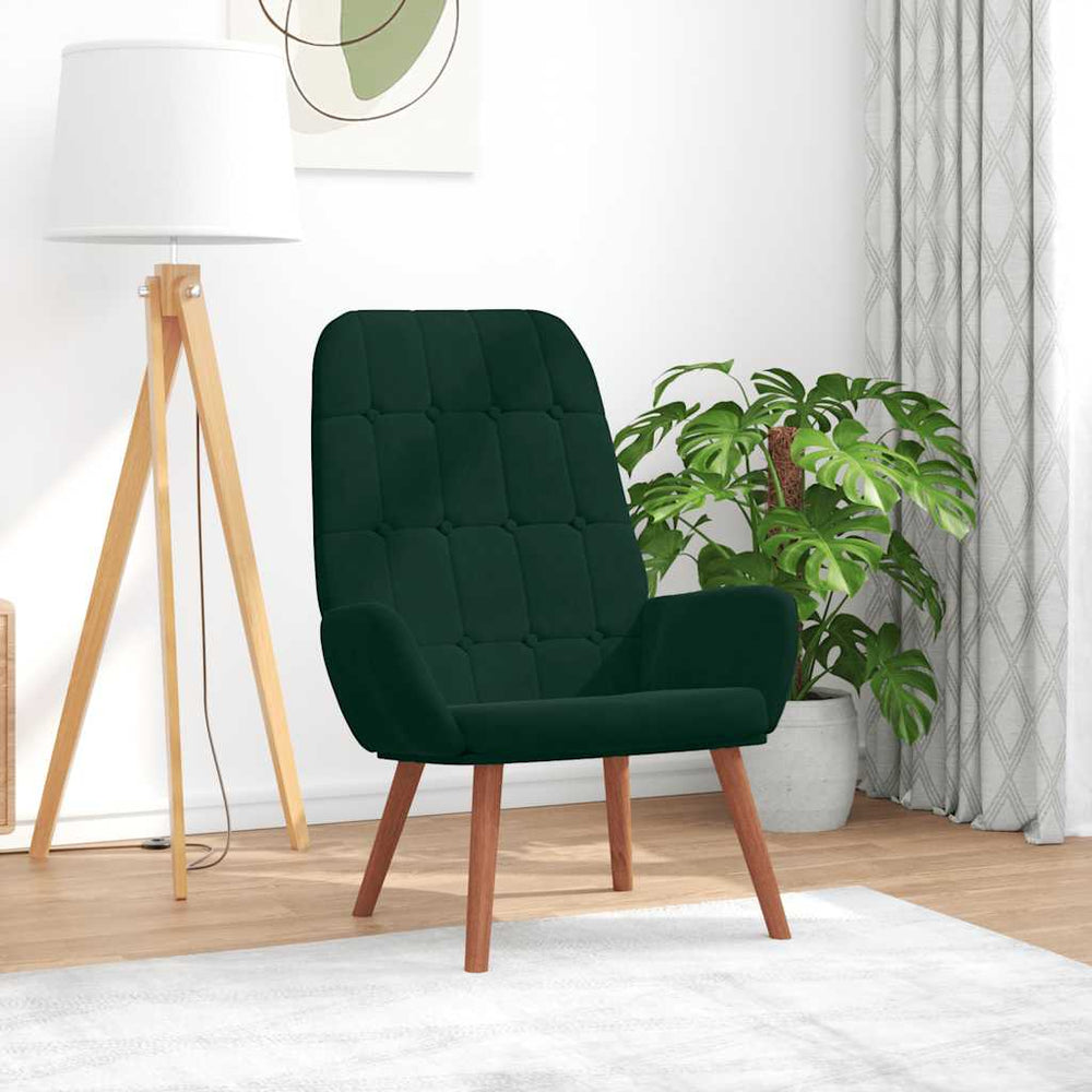 vidaXL Recliner Dark Green Velvet