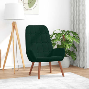 vidaXL Recliner Dark Green Velvet