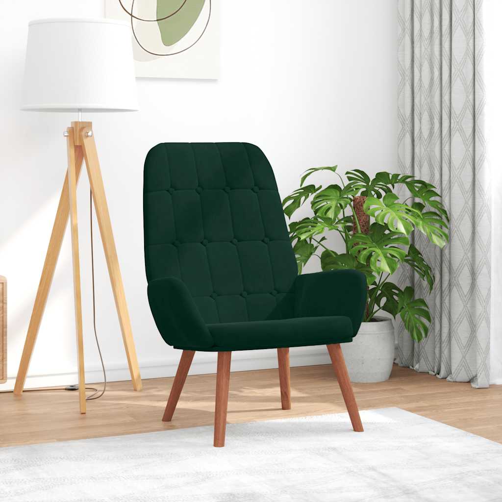 vidaXL Recliner Dark Green Velvet