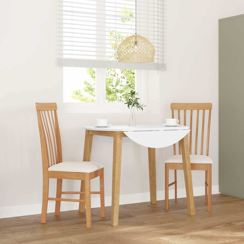 vidaXL Dining Chairs with Cushions 2 pcs Solid Rubberwood