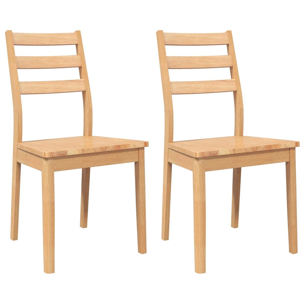 vidaXL Dining Chairs 2 pcs Solid Rubberwood Natural