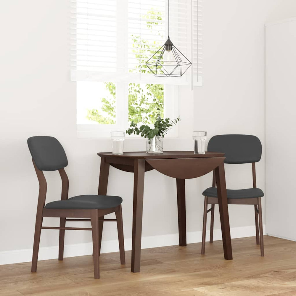 vidaXL Dining Chairs with Cushions 2 pcs Brown Solid Rubberwood
