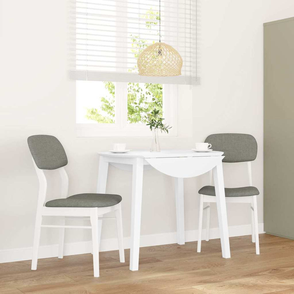 vidaXL Dining Chairs with Cushions 2 pcs White Solid Rubberwood