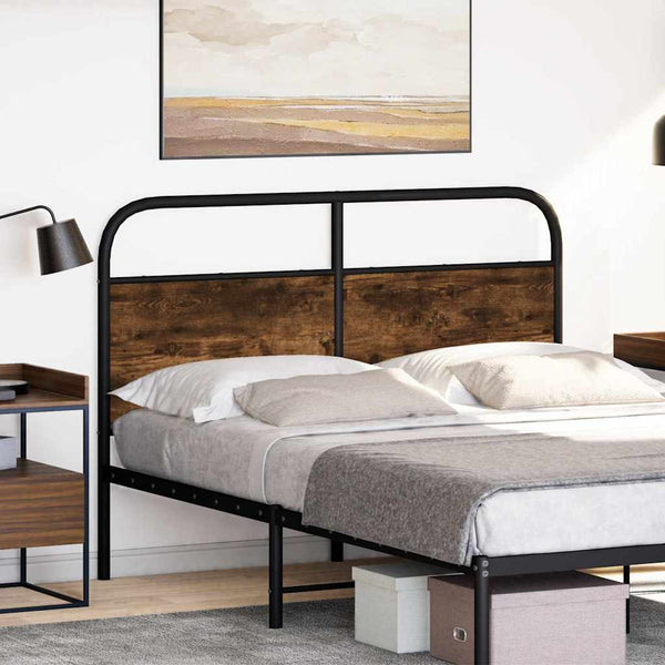 vidaXL Replacement Headboard Smoked Oak 120 cm Steel and Engineered Wood