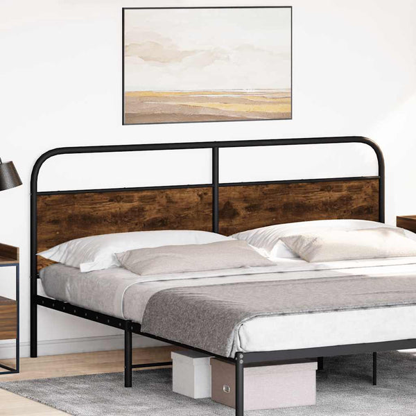 vidaXL Replacement Headboard Smoked Oak 190 cm Steel and Engineered Wood