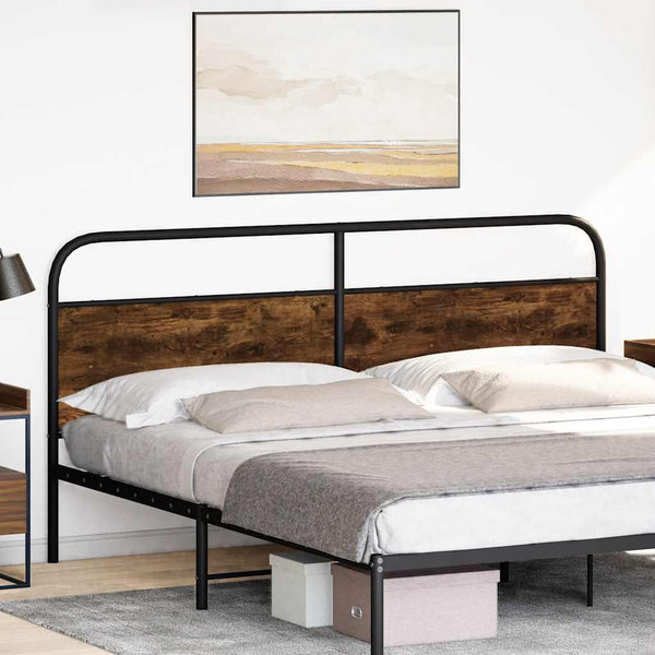 vidaXL Replacement Headboard Smoked Oak 200 cm Steel and Engineered Wood