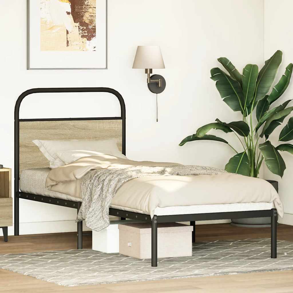 vidaXL Replacement Headboard Sonoma Oak 75 cm Steel and Engineered Wood