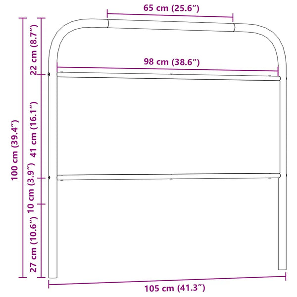 vidaXL Replacement Headboard Sonoma Oak 100 cm Steel and Engineered Wood