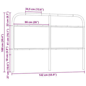 vidaXL Replacement Headboard Sonoma Oak 135 cm Steel and Engineered Wood