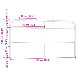 vidaXL Replacement Headboard Sonoma Oak 180 cm Steel and Engineered Wood