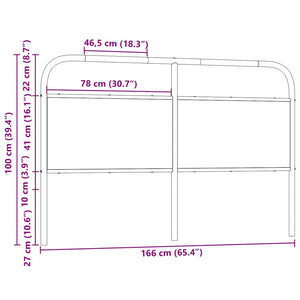 vidaXL Replacement Headboard Brown Oak Look 160 cm Steel and Engineered Wood
