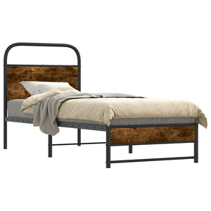 vidaXL Bed Frame without Mattress 80x200 cm Smoked Oak Engineered Wood
