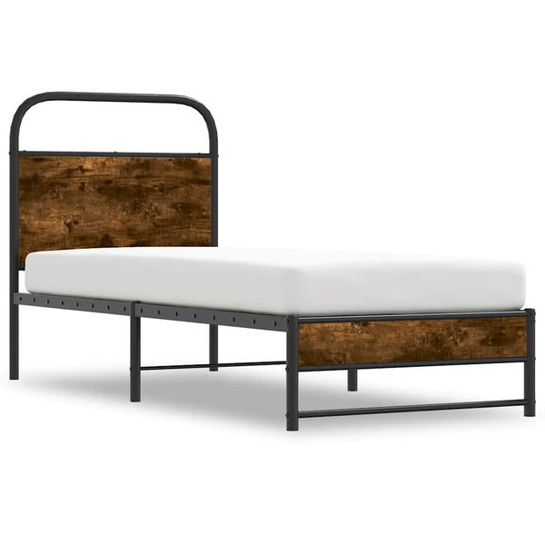 vidaXL Bed Frame without Mattress 80x200 cm Smoked Oak Engineered Wood