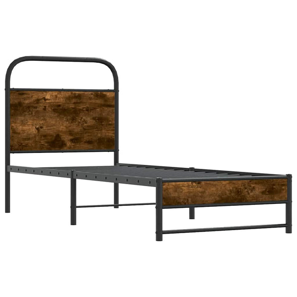 vidaXL Bed Frame without Mattress 80x200 cm Smoked Oak Engineered Wood