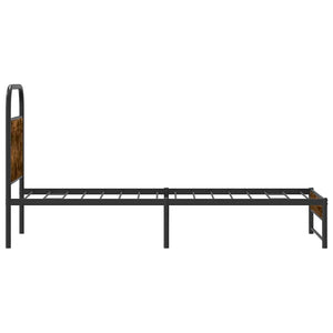 vidaXL Bed Frame without Mattress 80x200 cm Smoked Oak Engineered Wood