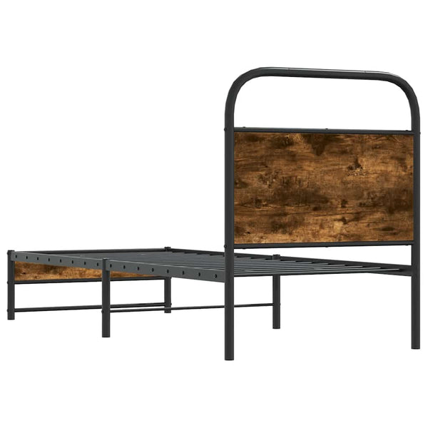 vidaXL Bed Frame without Mattress 80x200 cm Smoked Oak Engineered Wood