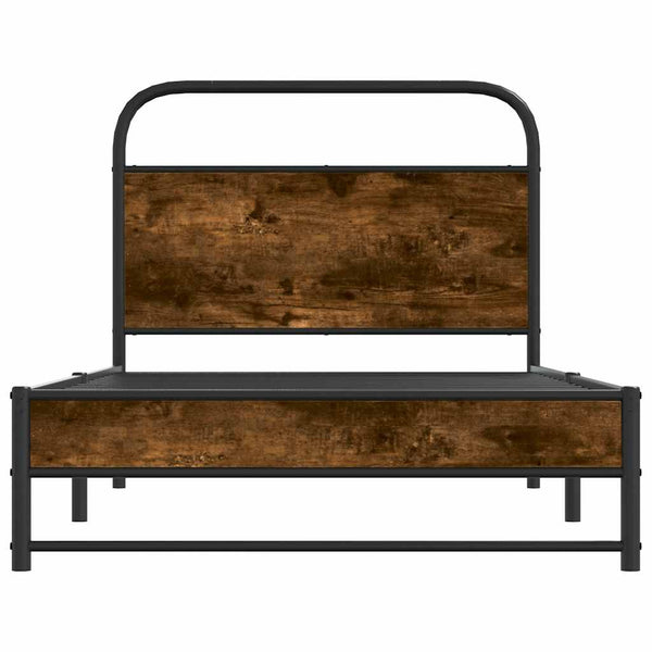 vidaXL Bed Frame without Mattress 90x190 cm Smoked Oak Engineered Wood