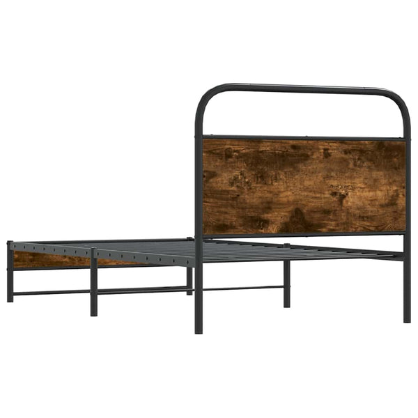 vidaXL Bed Frame without Mattress 90x190 cm Smoked Oak Engineered Wood