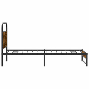 vidaXL Bed Frame without Mattress 100x190 cm Smoked Oak Engineered Wood