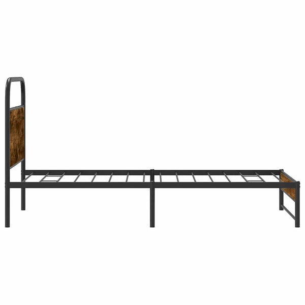 vidaXL Bed Frame without Mattress 100x190 cm Smoked Oak Engineered Wood