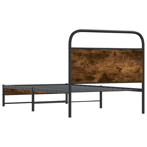 vidaXL Bed Frame without Mattress 100x190 cm Smoked Oak Engineered Wood