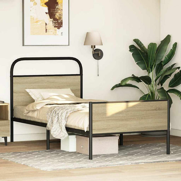 vidaXL Bed Frame without Mattress 80x200 cm Sonoma Oak Engineered Wood