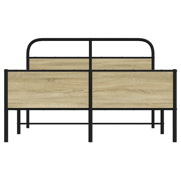 vidaXL Bed Frame without Mattress 140x200 cm Sonoma Oak Engineered Wood