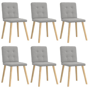 vidaXL Dining Chairs 6 pcs Cloud Gray Fabric
