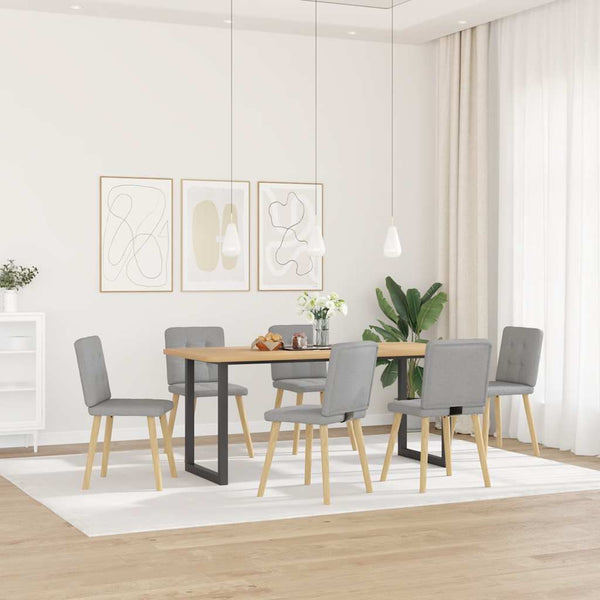 vidaXL Dining Chairs 6 pcs Cloud Gray Fabric