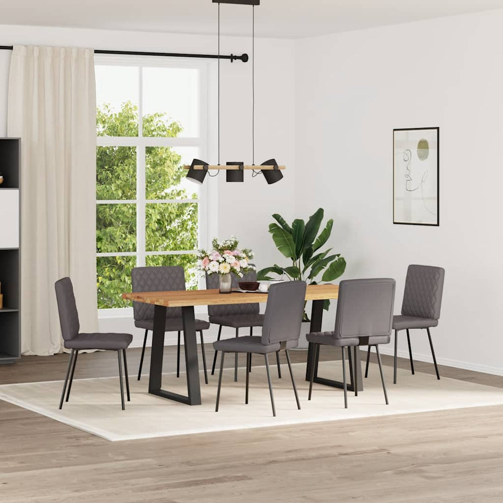 vidaXL Dining Chairs 6 pcs Grey Faux Leather