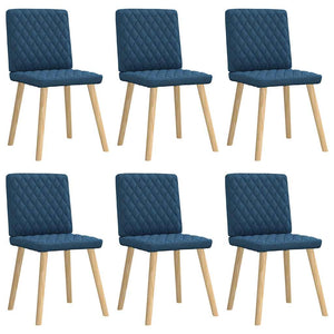 vidaXL Dining Chairs 6 pcs Blue Fabric