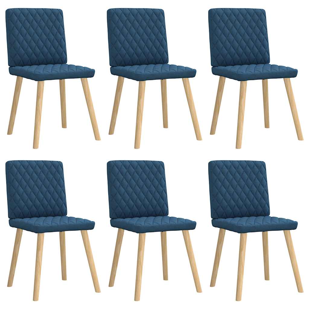 vidaXL Dining Chairs 6 pcs Blue Fabric