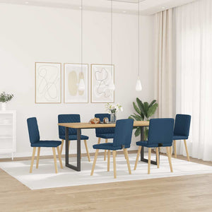 vidaXL Dining Chairs 6 pcs Blue Fabric