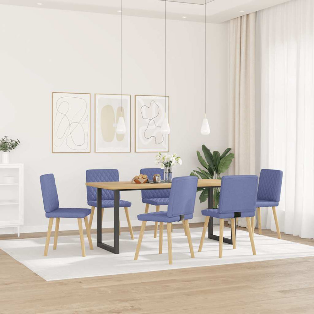 vidaXL Dining Chairs 6 pcs Jeans Blue Fabric