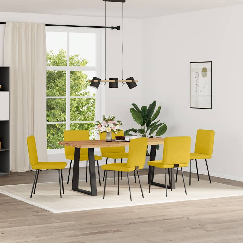 vidaXL Dining Chairs 6 pcs. Yellow Velvet