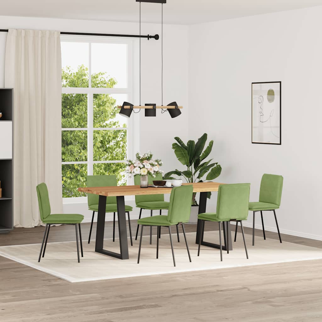 vidaXL Dining Chairs 6 pcs Light Green Velvet