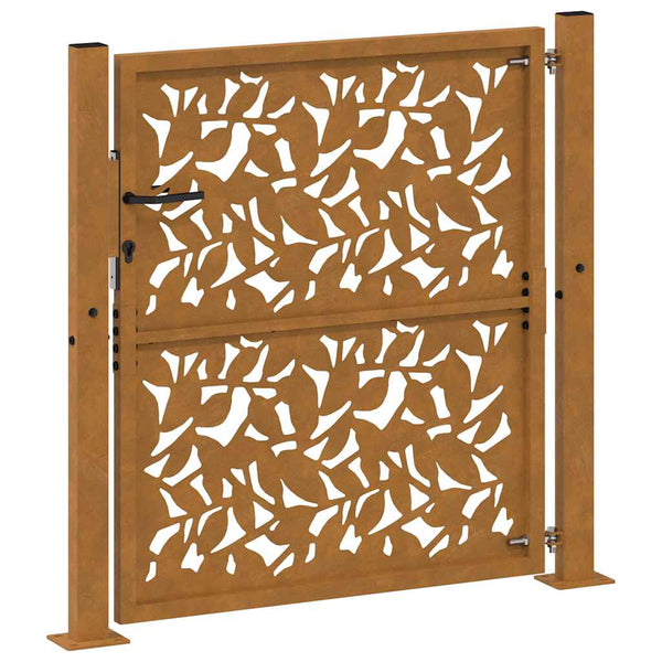 vidaXL Garden Gate 100x100 cm Weatherproof Steel Leaf Design
